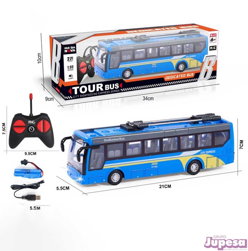 AUTOBUS R/C 1:32 BATERIA Y CARGADOR