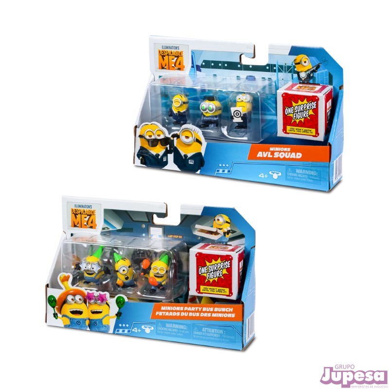 PACK 4 FIGURAS MINNIONS SURTIDO