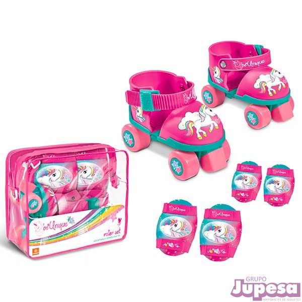 SET PATINES+PROTECCIONES UNICORNIO