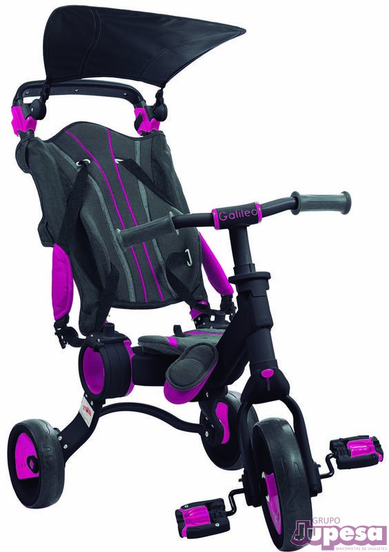 TRICICLO GALILEO 4 EN 1 ROSA&NEGRO