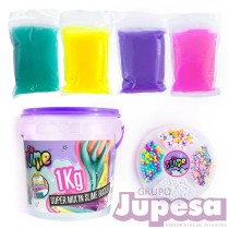 SLIME BUCKET 1KG C/DECORACION SURT.