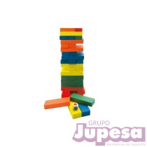 JUEGO TORRE MADERA COLORES 54 PZAS.