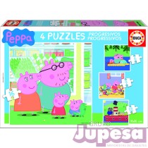 4 PUZZLES PROGRESIVOS PEPPA PIG