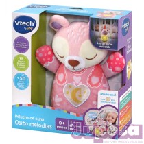 PELUCHE DE CUNA OSITO MELODIAS ROSA